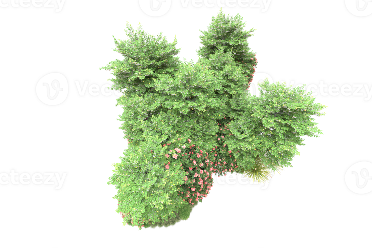 Realistic forest isolated on transparent background. 3d rendering - illustration png