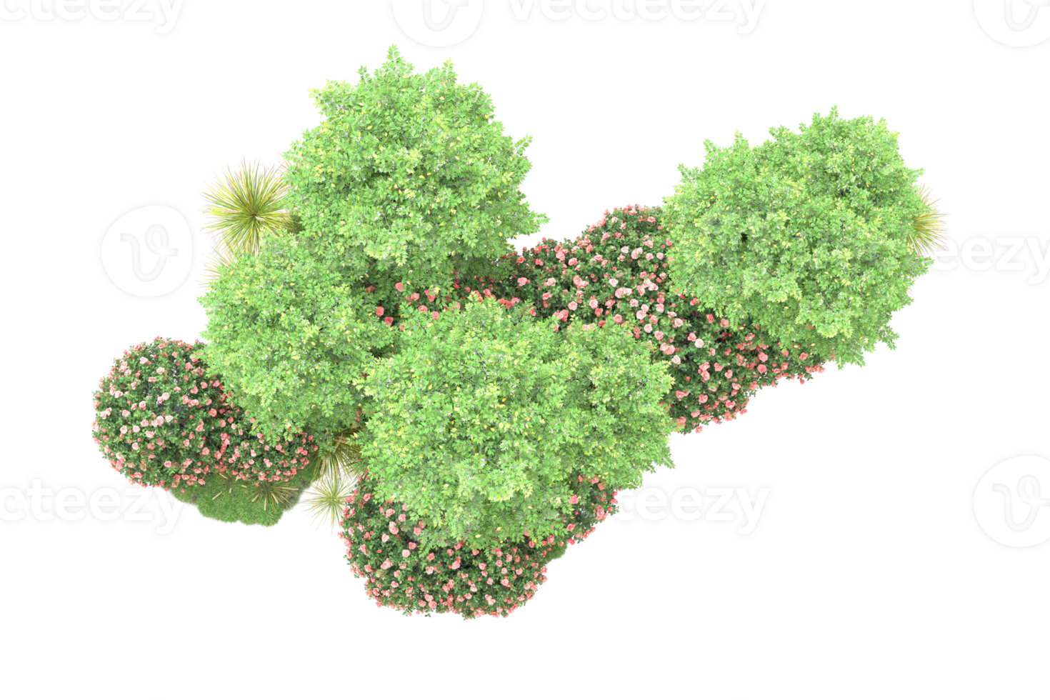 Realistic forest isolated on transparent background. 3d rendering - illustration png