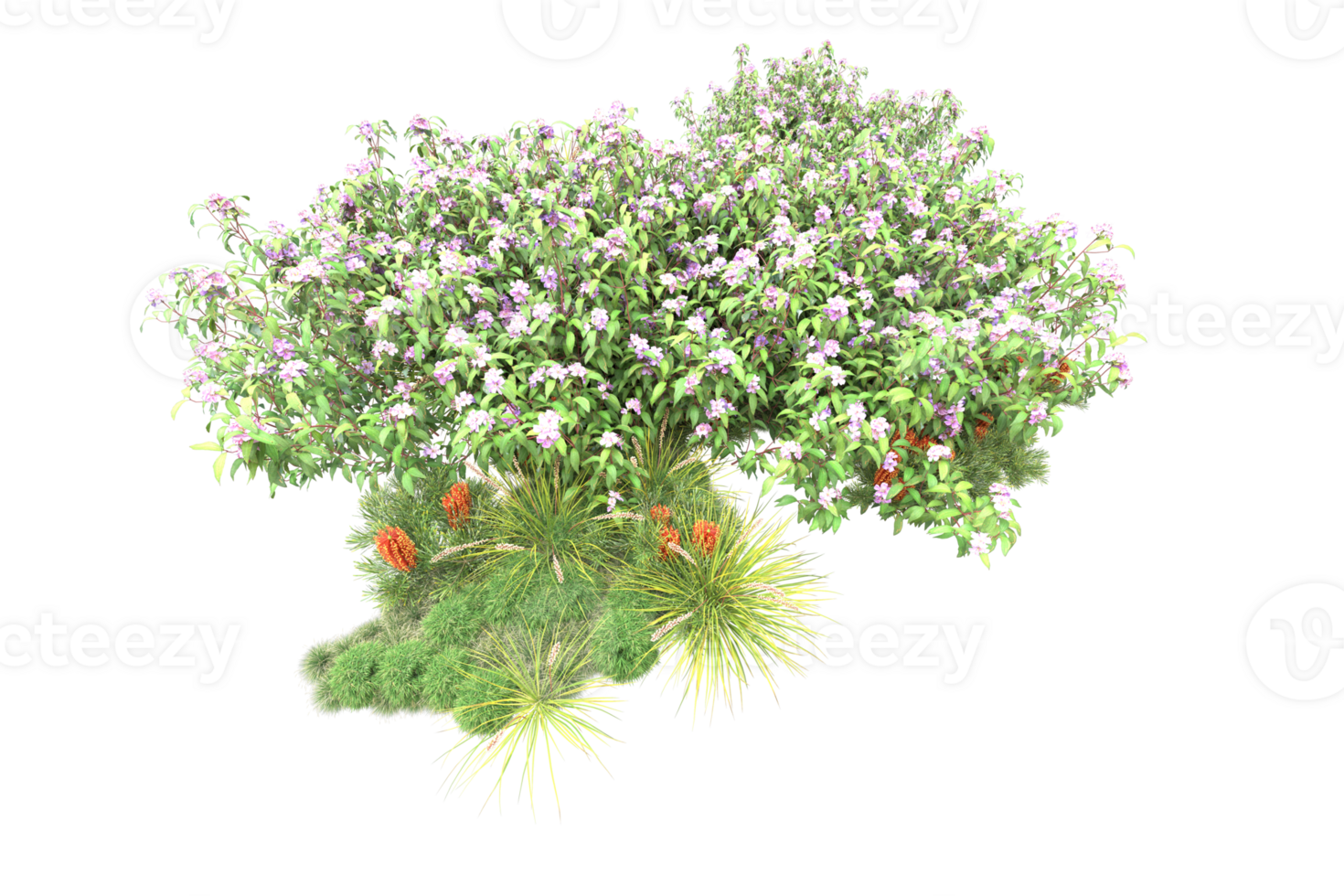 Realistic forest isolated on transparent background. 3d rendering - illustration png