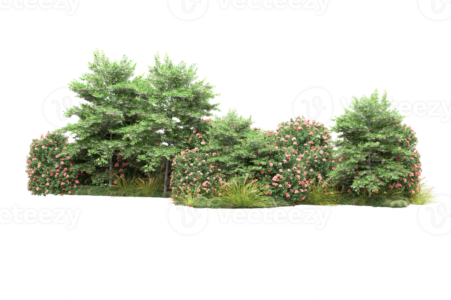 Realistic forest isolated on transparent background. 3d rendering - illustration png