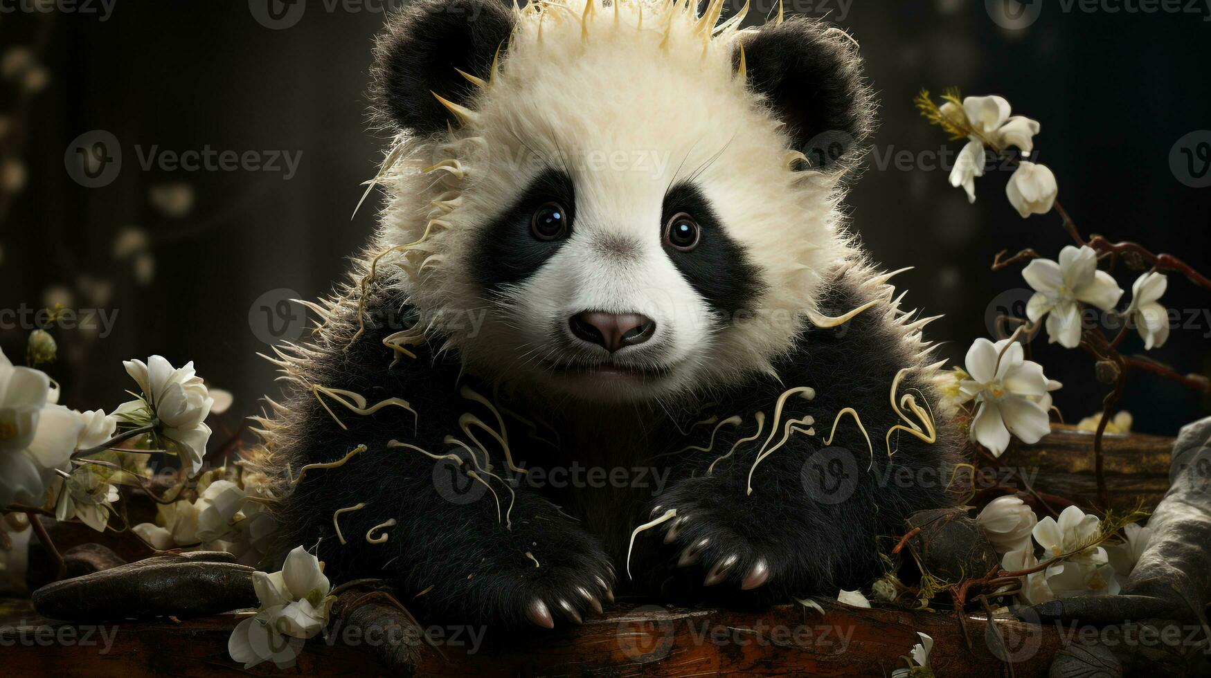 AI generated Cute panda wallpapers photo