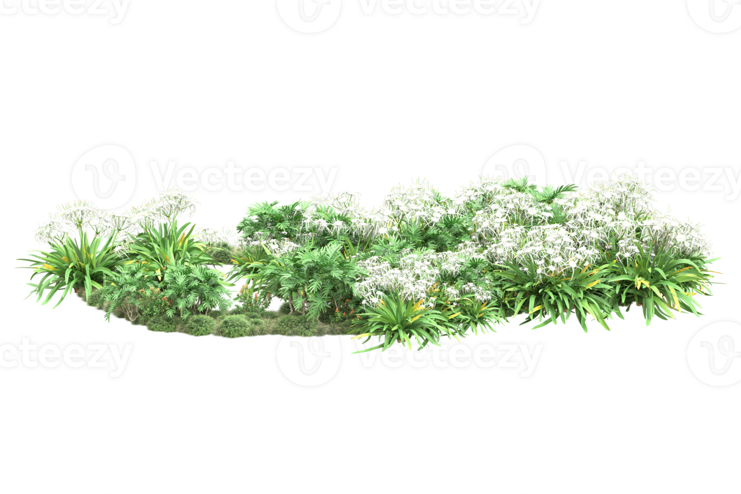 Realistic forest isolated on transparent background. 3d rendering - illustration png