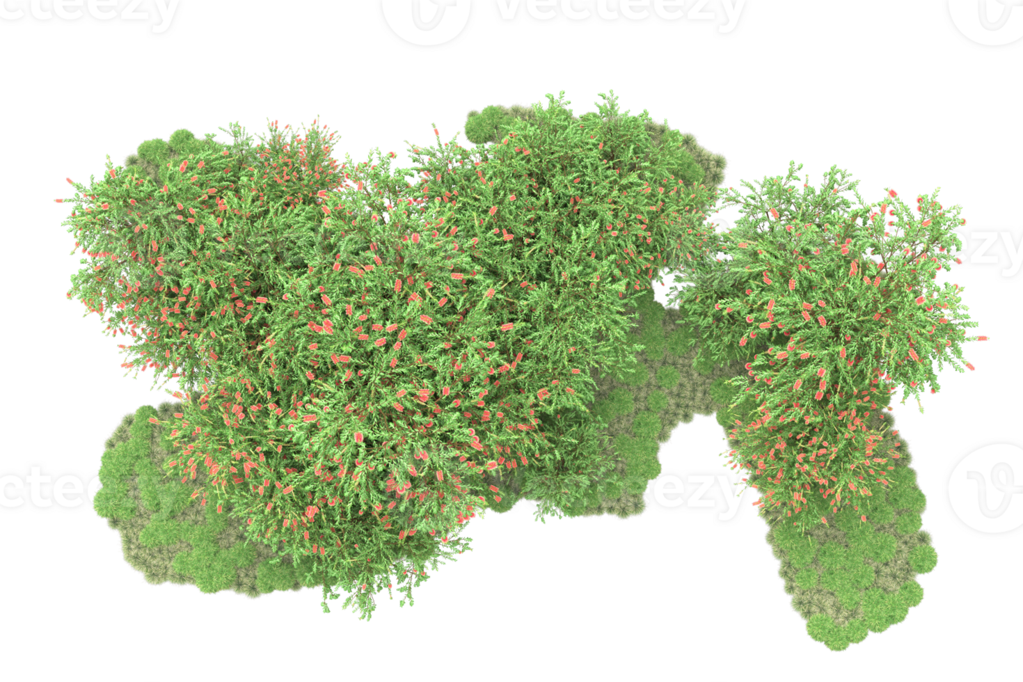 Realistic forest isolated on transparent background. 3d rendering - illustration png