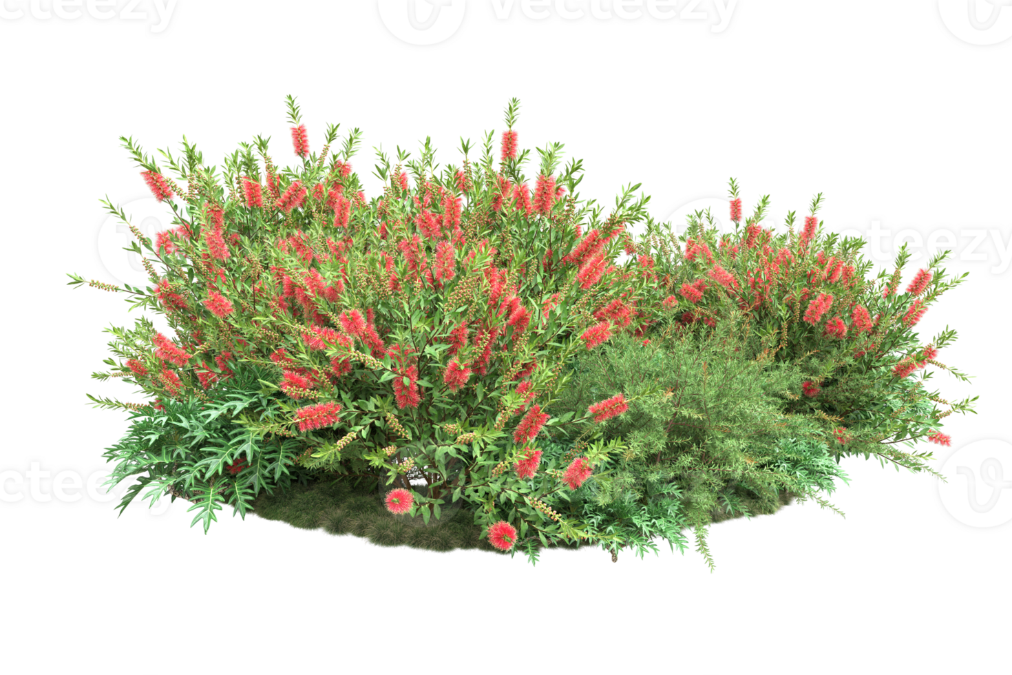 Realistic forest isolated on transparent background. 3d rendering - illustration png