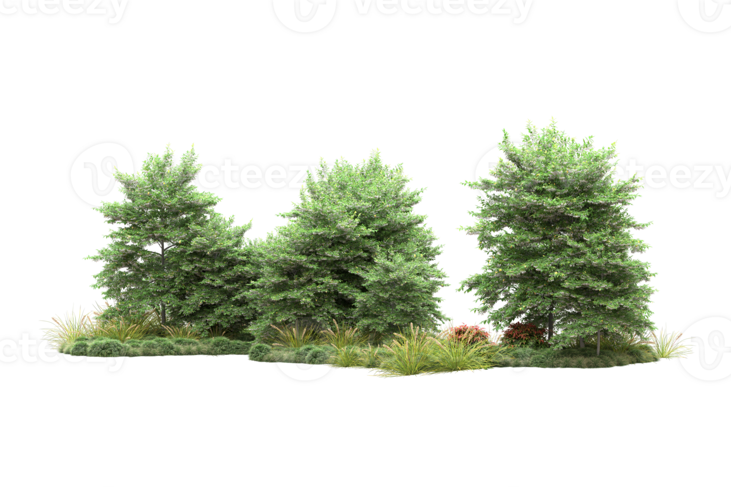 realistico foresta isolato su trasparente sfondo. 3d interpretazione - illustrazione png