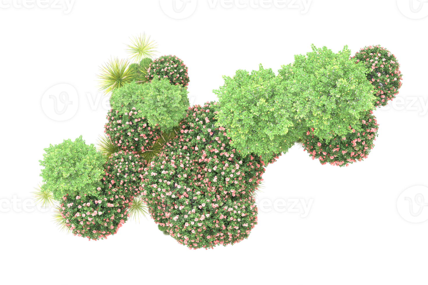Realistic forest isolated on transparent background. 3d rendering - illustration png