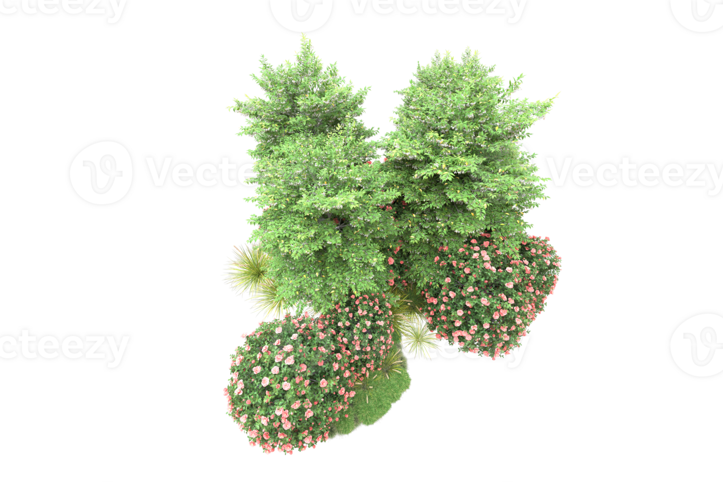 Realistic forest isolated on transparent background. 3d rendering - illustration png