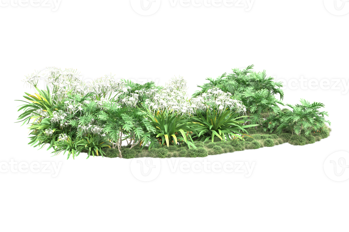 Realistic forest isolated on transparent background. 3d rendering - illustration png
