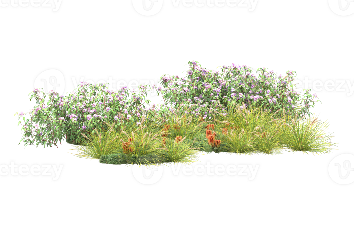 Realistic forest isolated on transparent background. 3d rendering - illustration png