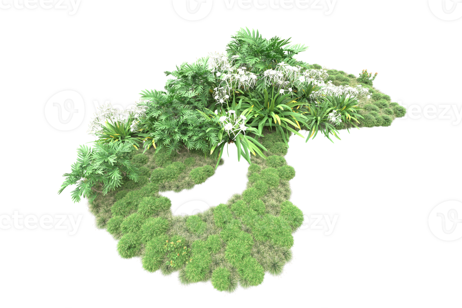 Realistic forest isolated on transparent background. 3d rendering - illustration png