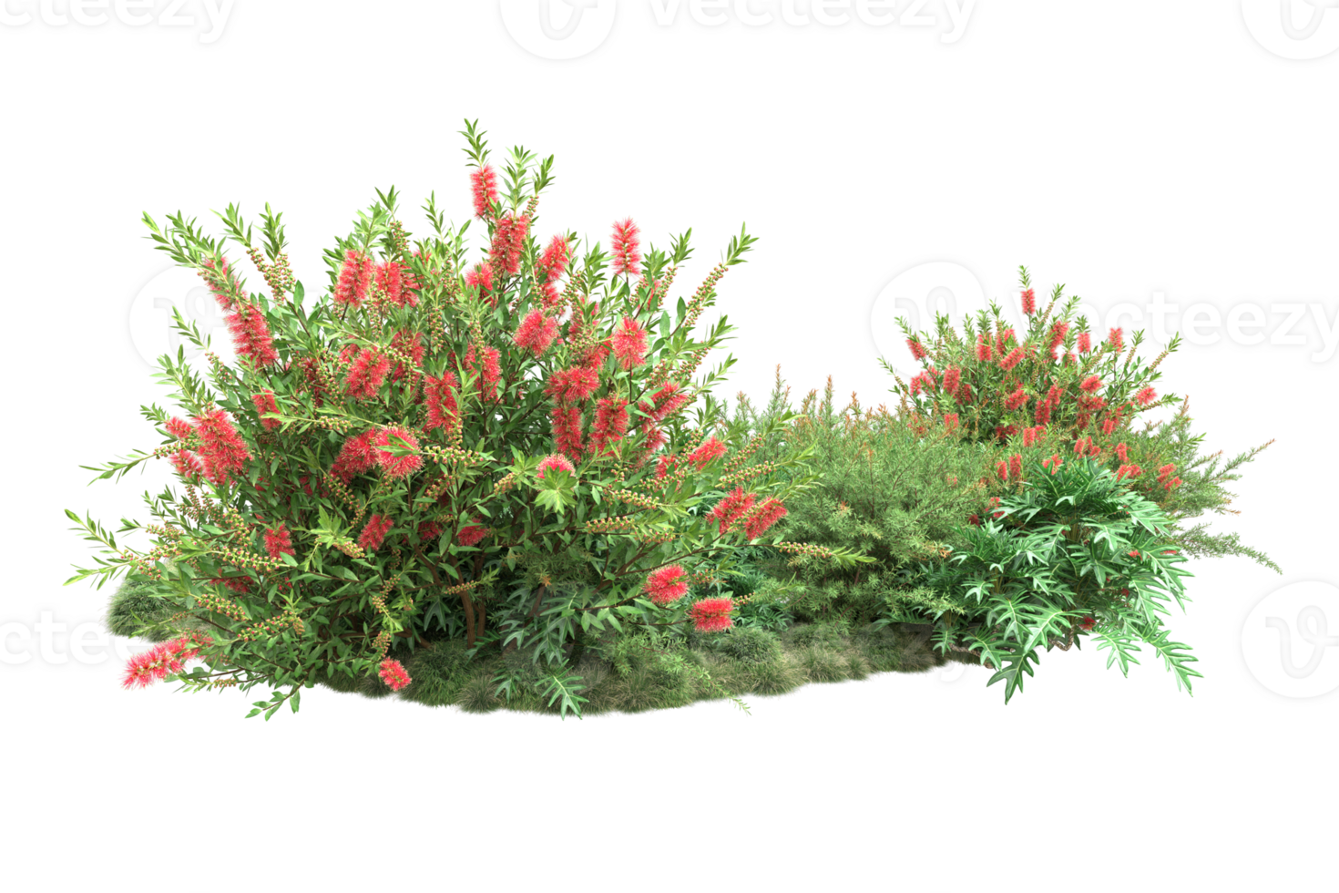 Realistic forest isolated on transparent background. 3d rendering - illustration png