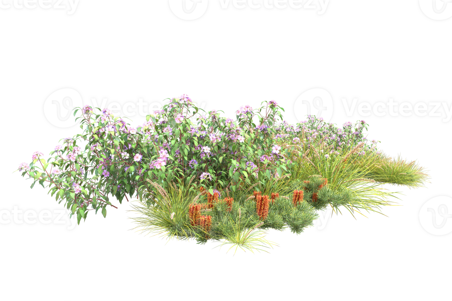 Realistic forest isolated on transparent background. 3d rendering - illustration png