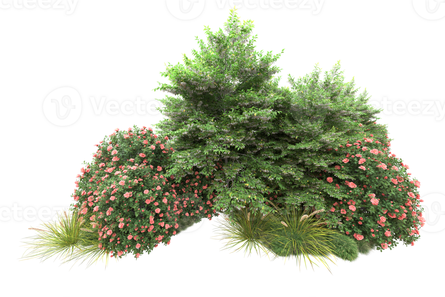 Realistic forest isolated on transparent background. 3d rendering - illustration png
