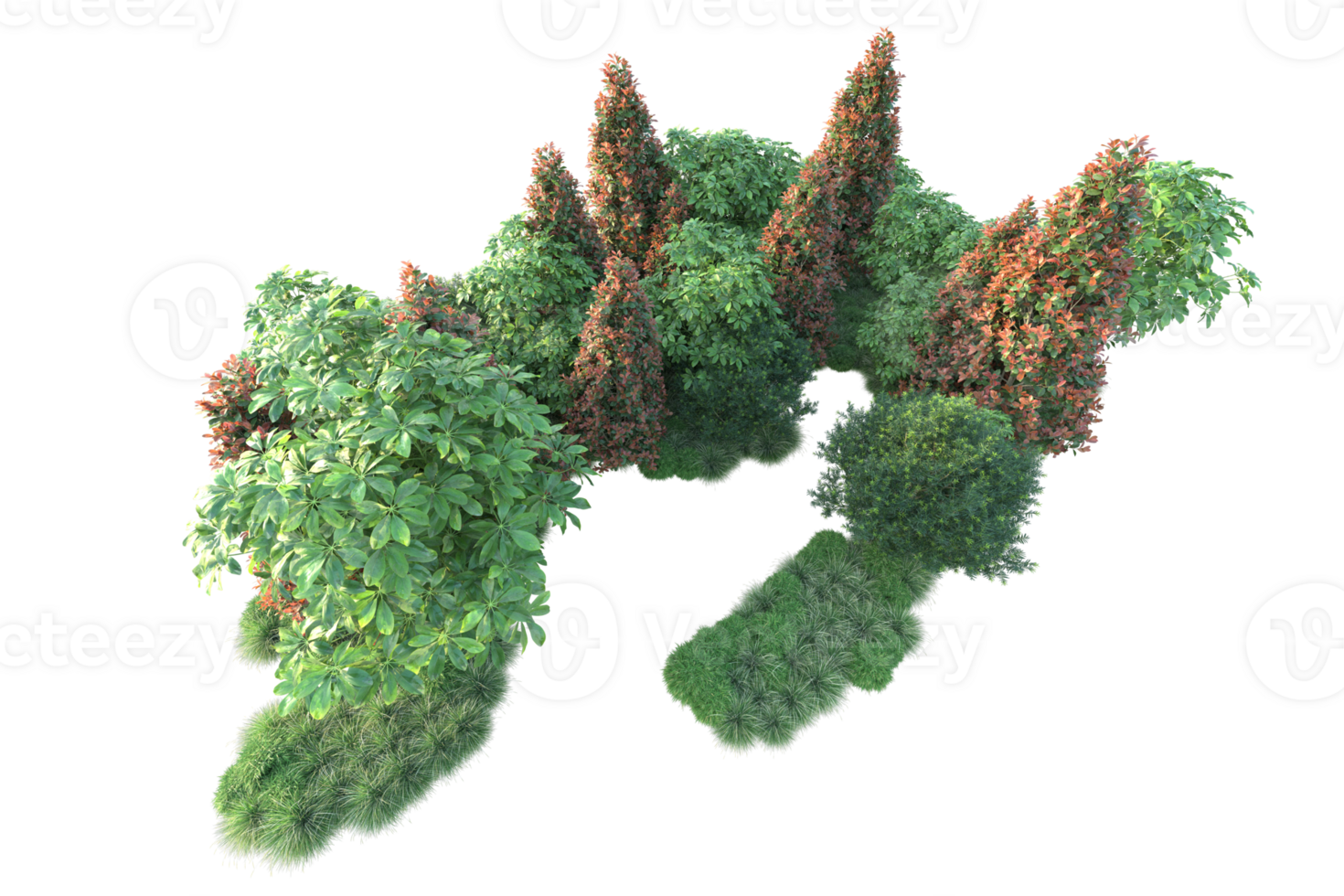 Realistic forest isolated on transparent background. 3d rendering - illustration png