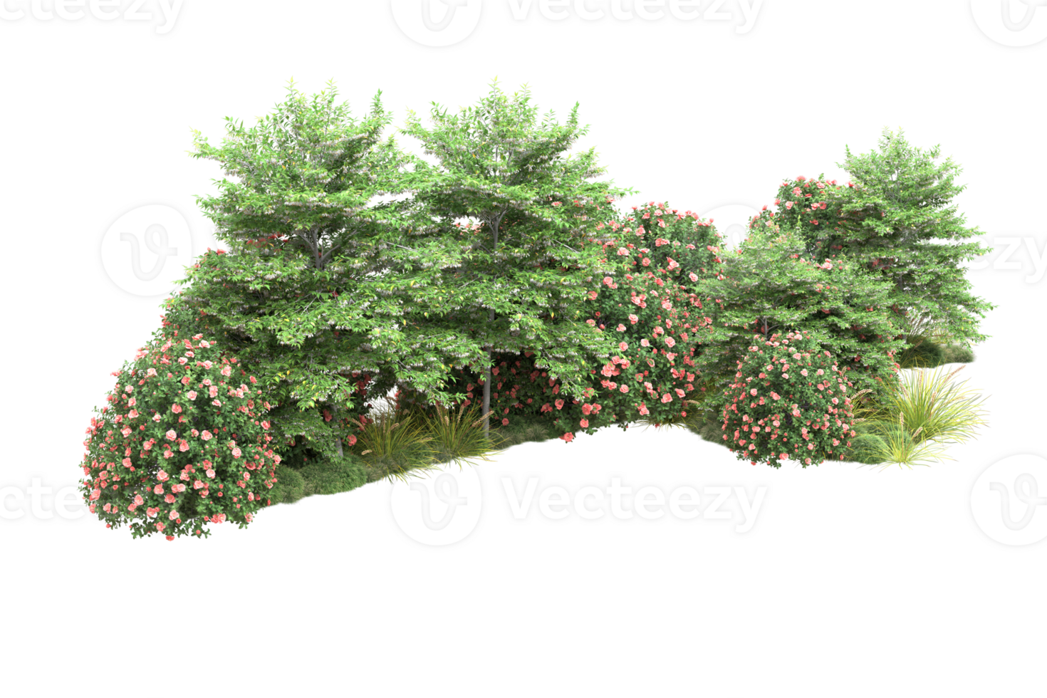 Realistic forest isolated on transparent background. 3d rendering - illustration png