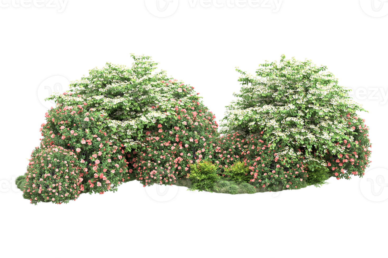 Realistic forest isolated on transparent background. 3d rendering - illustration png