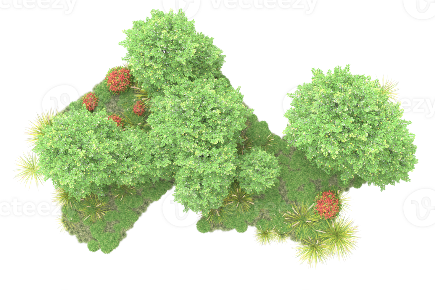 Realistic forest isolated on transparent background. 3d rendering - illustration png