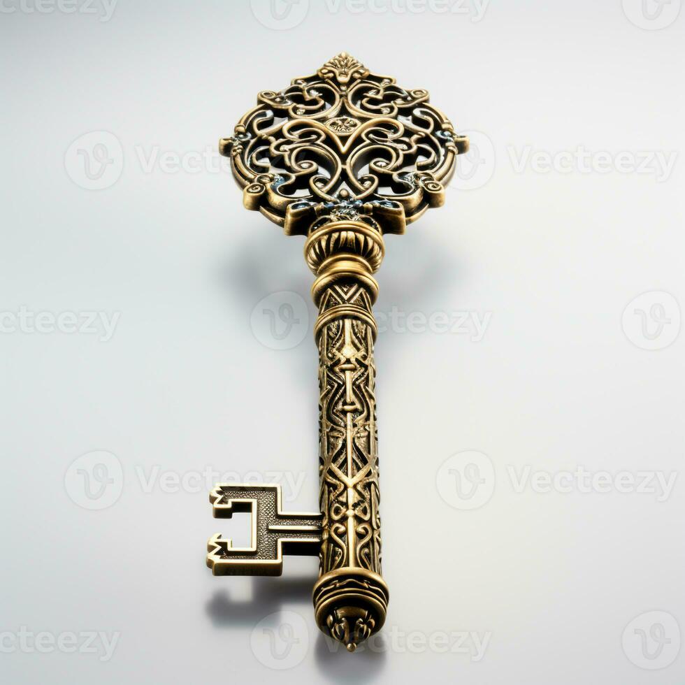 AI generated 3d key model with white background photo
