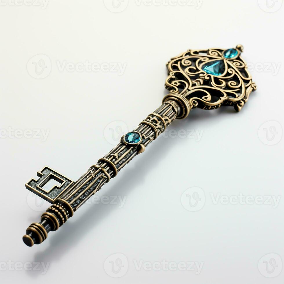 AI generated 3d key model with white background photo