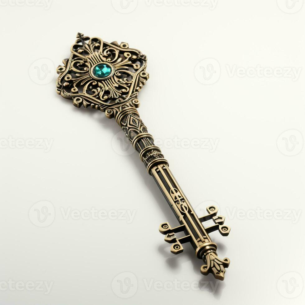 AI generated 3d key model with white background photo