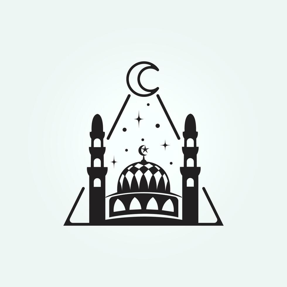 mosque logo, muslim logo vector illustration design graphic , vintage logo