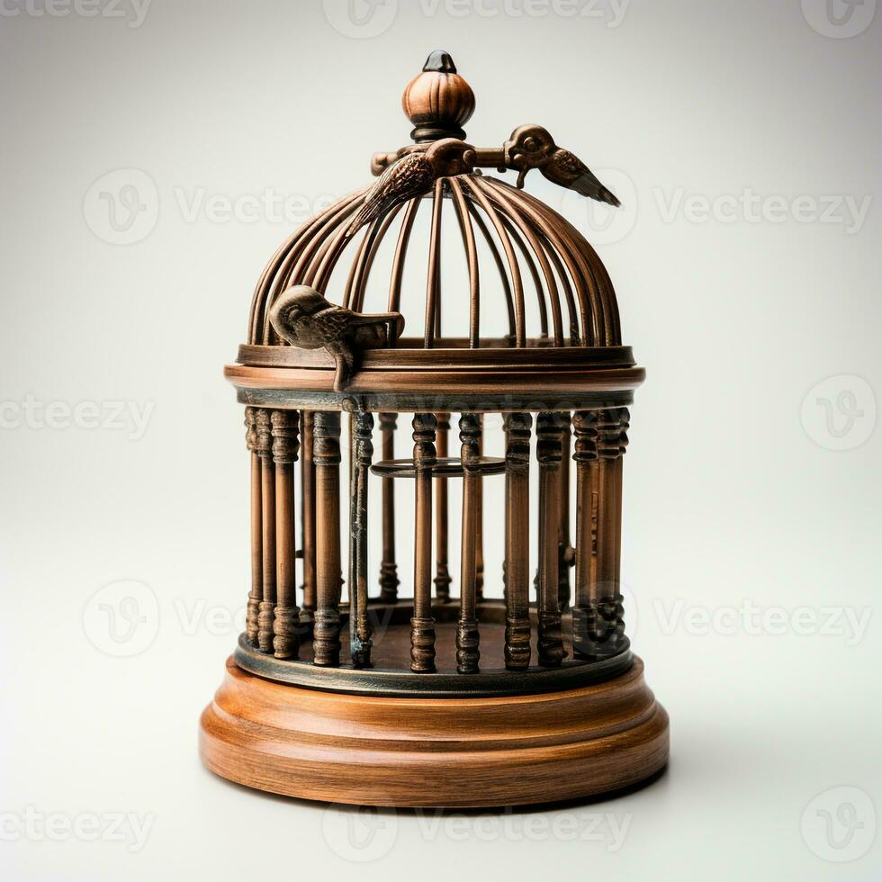 AI generated 3D miniature model of a bird cage photo