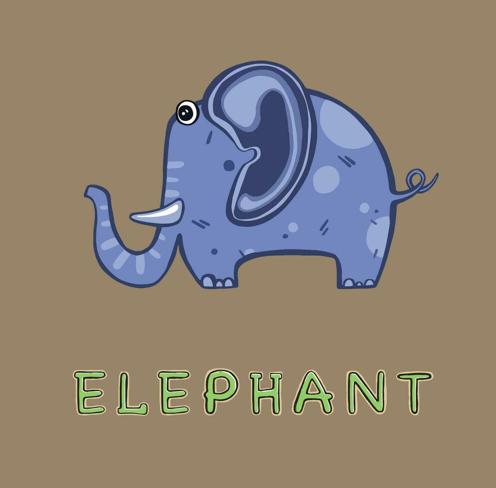 Illustration of a cute baby elephant Animal sticker. vector