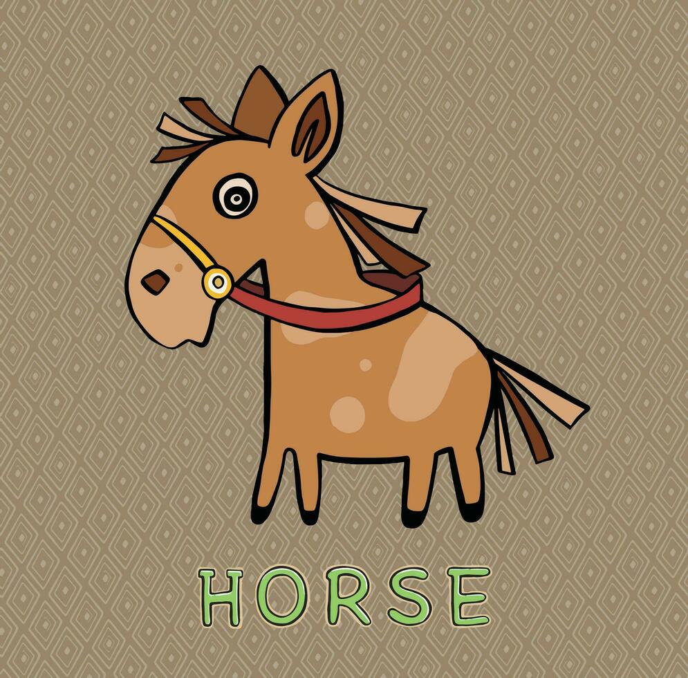 dibujos animados caballo corriendo , calidad ilustración. pequeño icono para existencias. vector