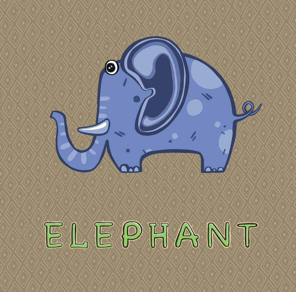Illustration of a cute baby elephant Animal sticker. vector
