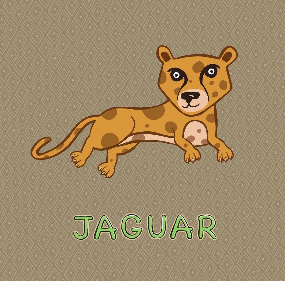 design Cute Jaguar. small for stock. Vector illustration