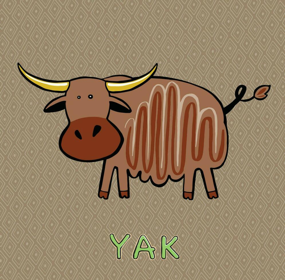 diseño linda yak. pequeño para existencias. vector