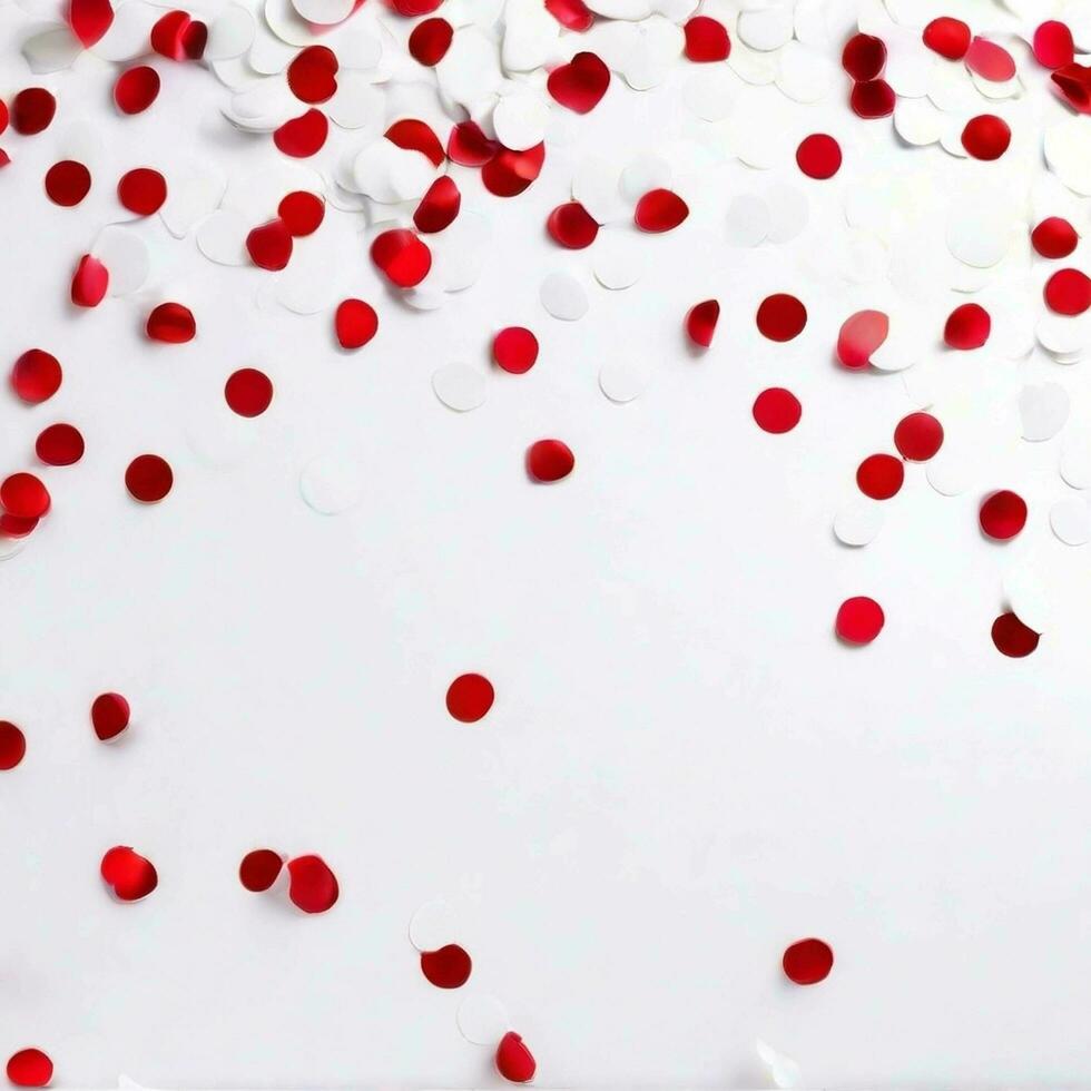 AI generated The foil metalic sparkle confetti scattered across a clean white background. photo