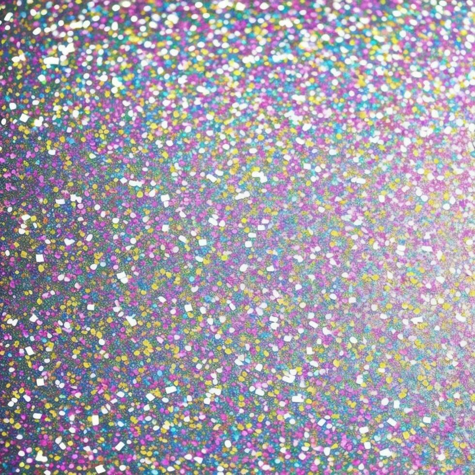 AI generated The foil metalic sparkle confetti scattered across a clean white background. photo
