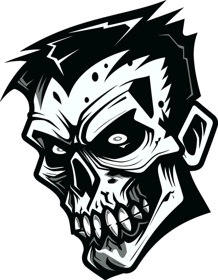 Malevolent Zombie Mascot Vector Design Decayed Mascot Zombie Vector Icon