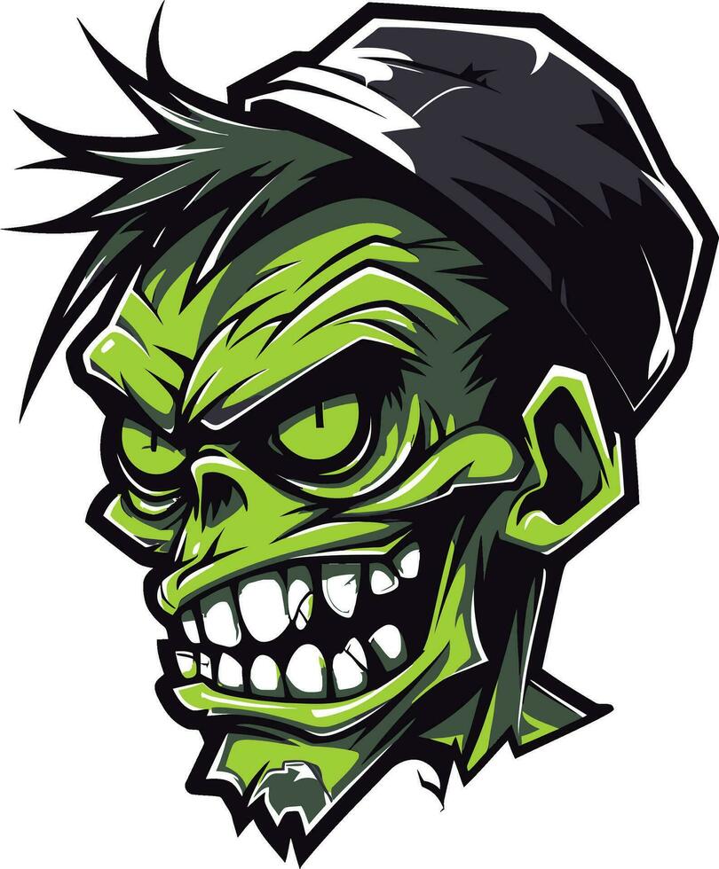 Zombie Mascot Impression Vector Design Ghastly Mascot Zombie Vector Icon