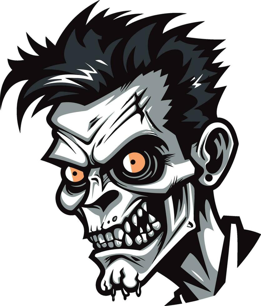 Malevolent Zombie Mascot Vector Design Decayed Mascot Zombie Vector Icon