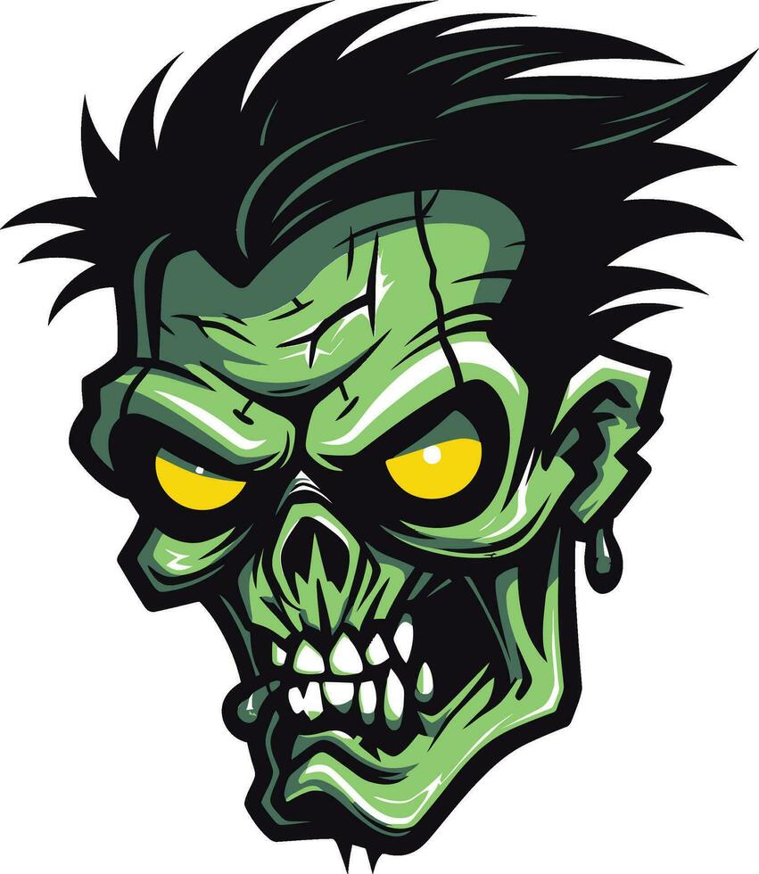 Eerie Zombie Emblem Mascot Vector Zombie Mascot Illustration Vector Design