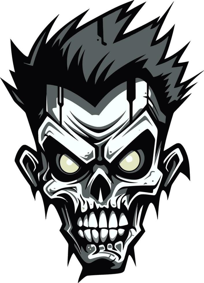 Spectral Zombie Mascot Vector Emblem Zombie Mascot Avatar Vector Character