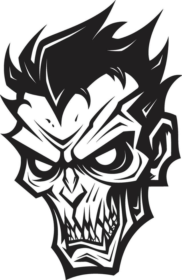 Eerie Zombie Mascot Vector Design Cadaverous Zombie Emblem Mascot Vector