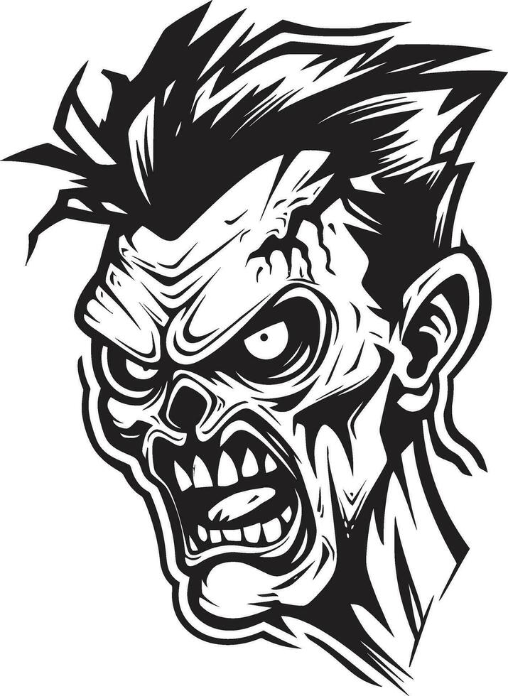 Cadaverous Zombie Emblem Mascot Vector Terrifying Mascot Zombie Vector Icon