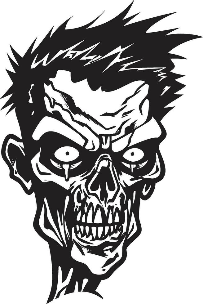 cadavérico mascota zombi vector icono espantoso zombi impresión vector mascota