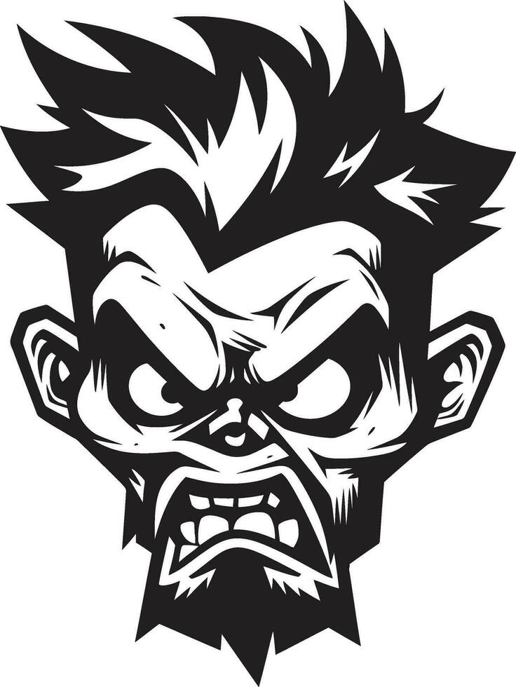 Zombie Icon Mascot Vector Character Spectral Zombie Symbol Mascot Vector