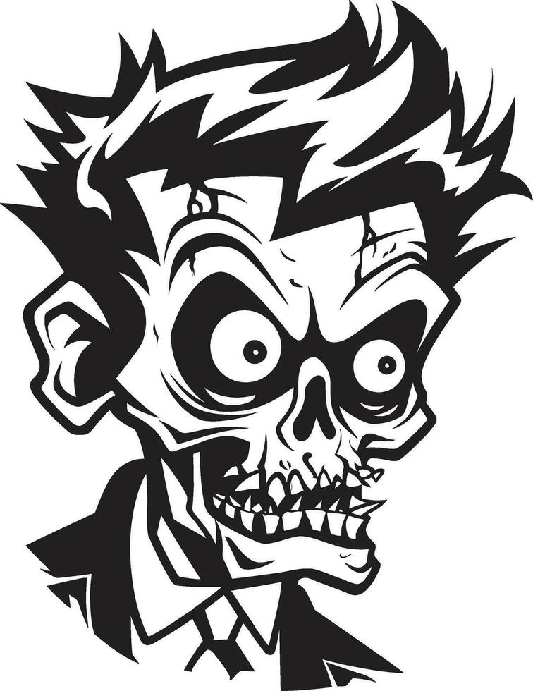 Cadaverous Zombie Emblem Mascot Vector Terrifying Mascot Zombie Vector Icon