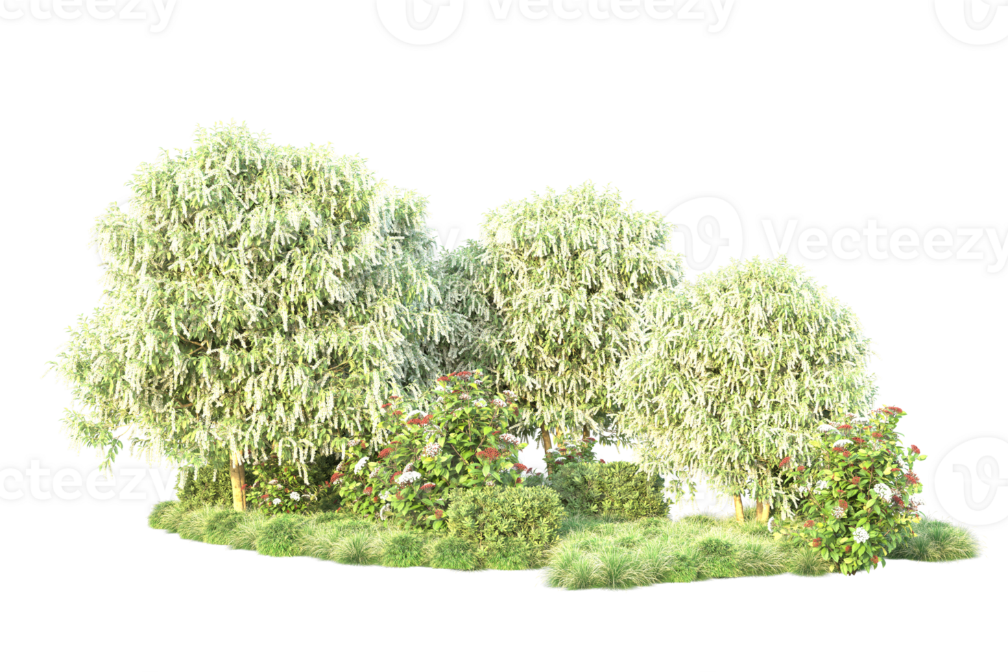 Tropical forest isolated on transparent background. 3d rendering - illustration png