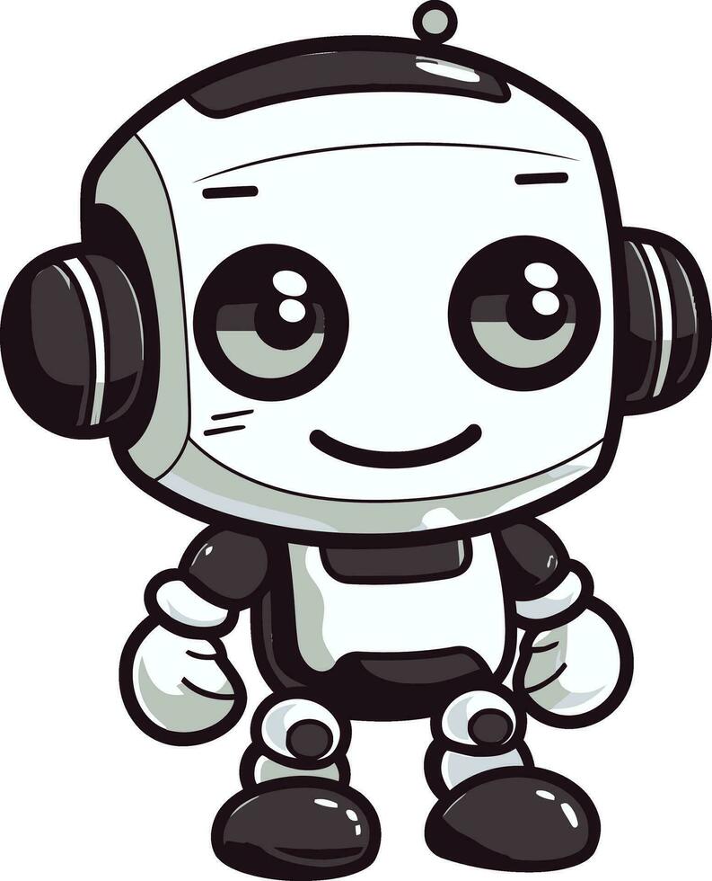 Cosmic Cubot Space Age Mascot Logo Design Pixel Paladin A Mini Robot Icon in Vector