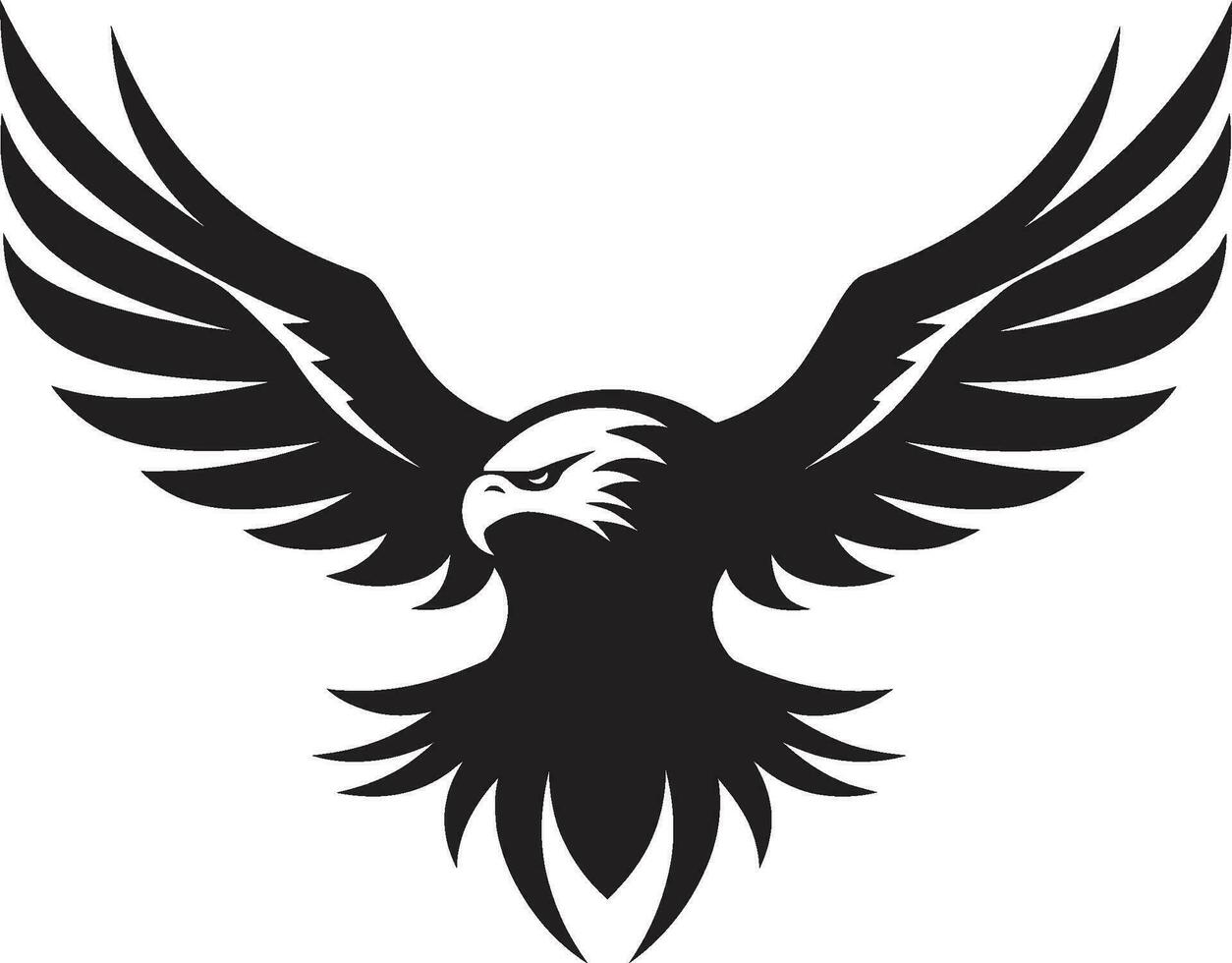 Noble Feathered Emblem Vector Eagle Design Fierce Avian Majesty Black Vector Eagle