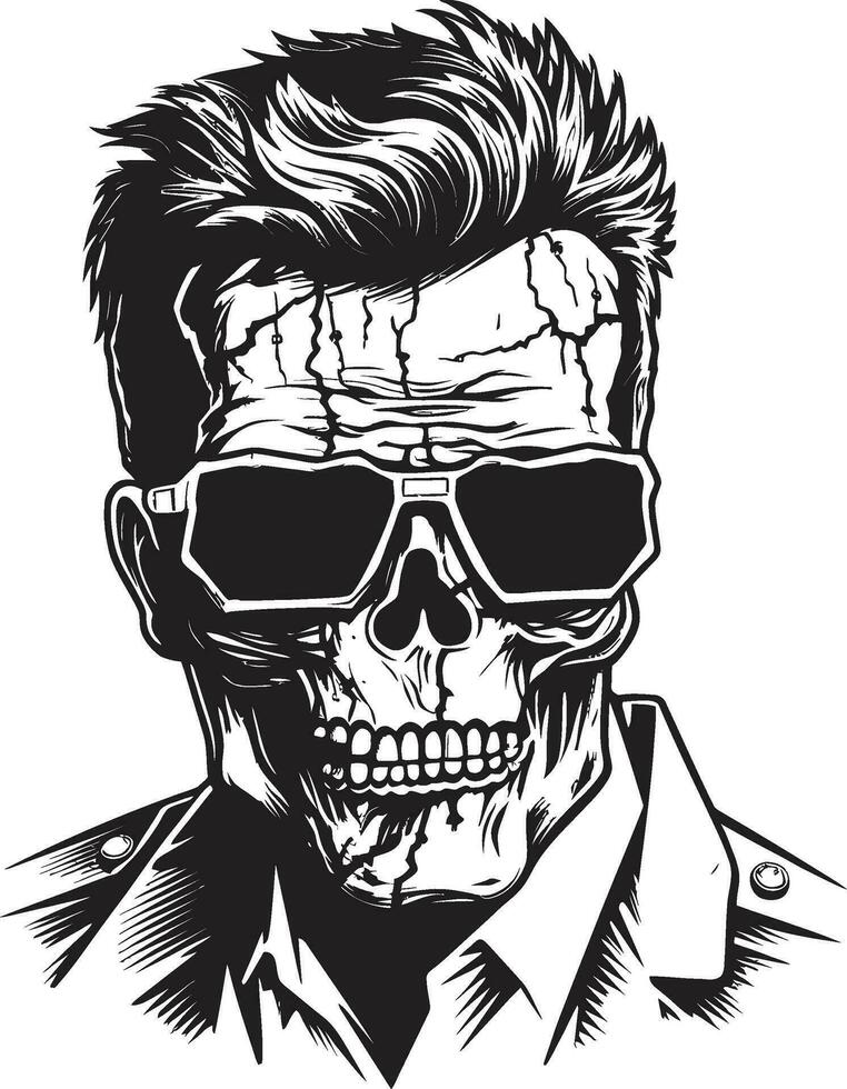Robotic Zombie Adaptation Vector Design Zombie Cyborg Enhancement Vector Icon