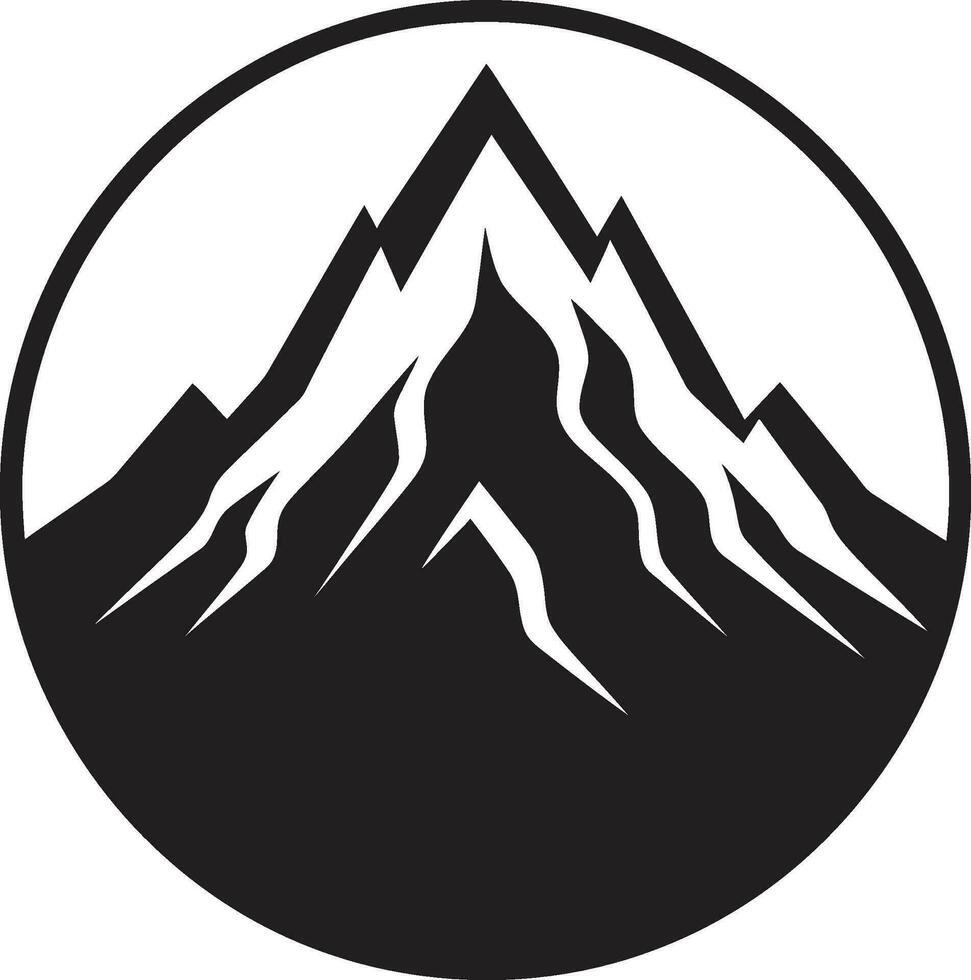 Fierce Formation Volcano Mountain in Black Design Molten Majesty Black Icon for Volcanic Peaks vector