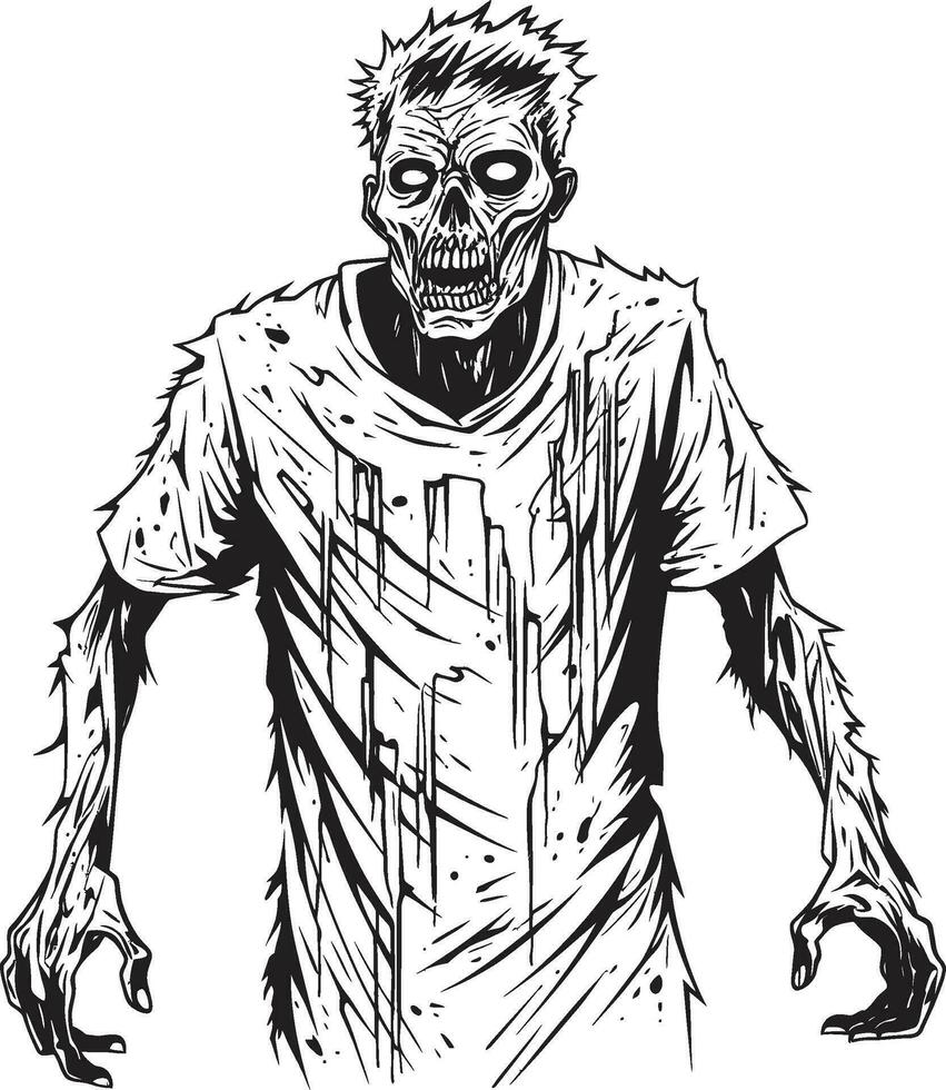 Zombie March Full Body Vector Representation Zombie Revival Pose Vector Design