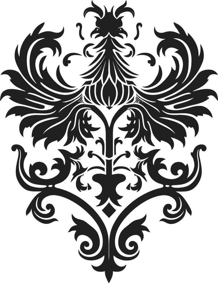Medieval Emblem Vector Icon Noble Shield Black Emblem